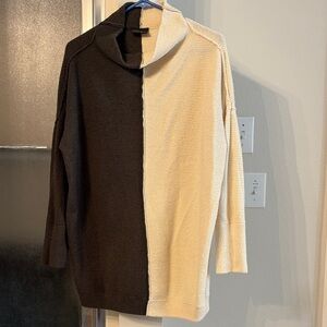 Miou Muse Black and Cream Knit Sweater Tunic